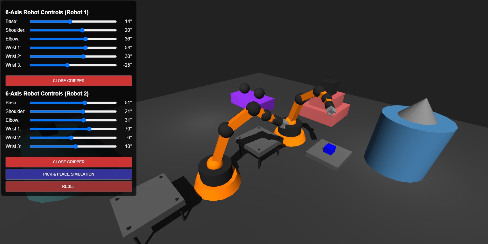 Digital Twin simulator in HTML